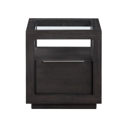 Modus Oxford One-Drawer End Table in Basalt Grey