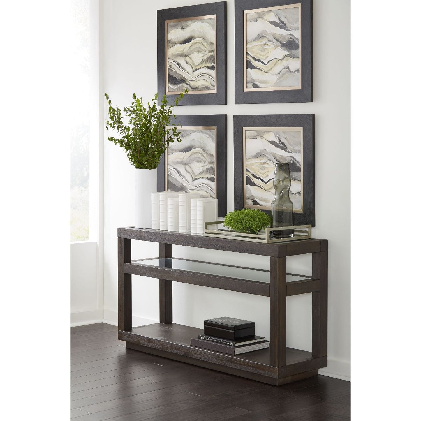 Modus Oxford 3PC Coffee, End & Console Table in Basalt Grey