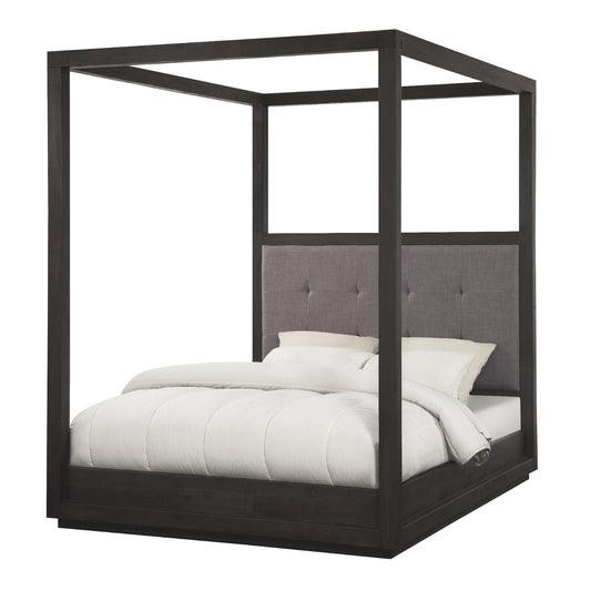 Modus Oxford 5PC E King Canopy Bedroom Set w Chest in Basalt Grey