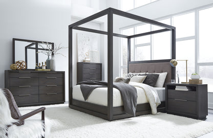 Modus Oxford 4PC Full Canopy Bedroom Set in Dolphin