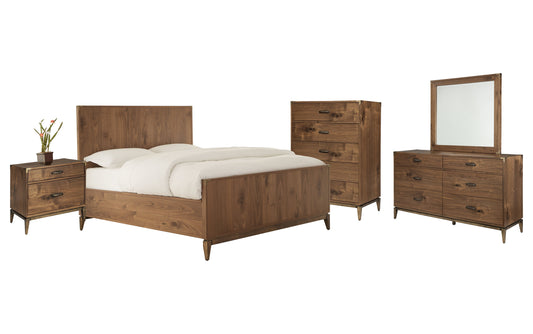 Modus Adler 5PC E King Bedroom Set with Chest in Natural Walnut