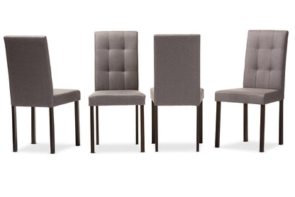 Contemporary 4 Dining Chairs in Grey Fabric - The Furniture Space.