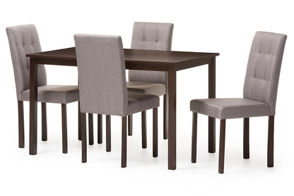 Contemporary Dining Table & 4 Chairs in Dark Brown/Grey - The Furniture Space.