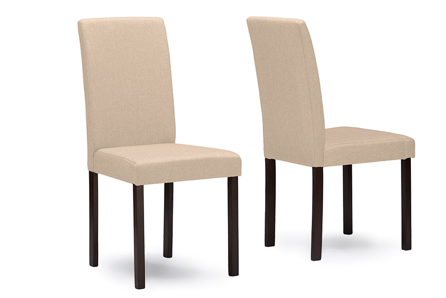 Contemporary 4 Dining Chairs in Beige Fabric - The Furniture Space.