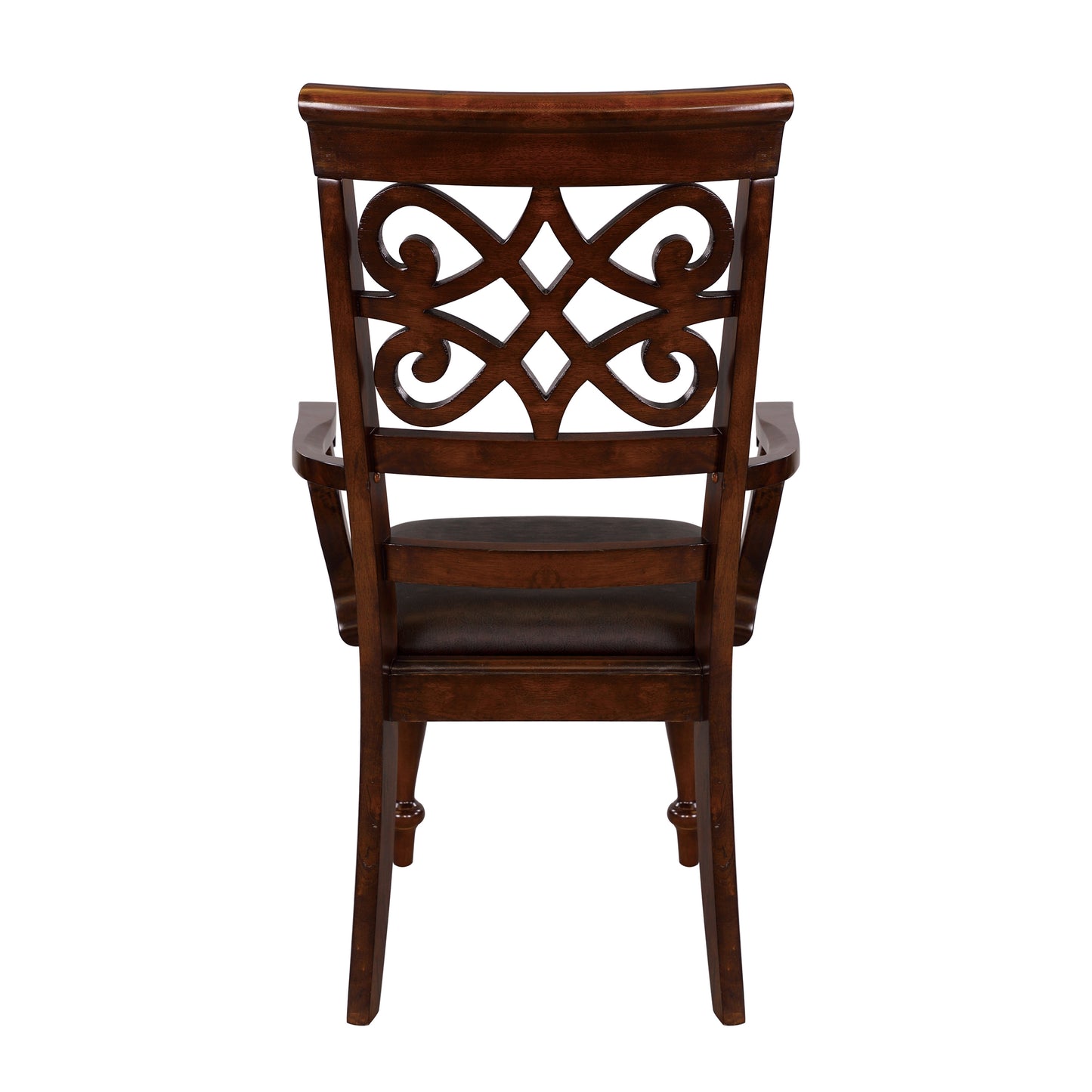 Homelegance Creswell 2 Dining Arm Chair in Rich Cherry