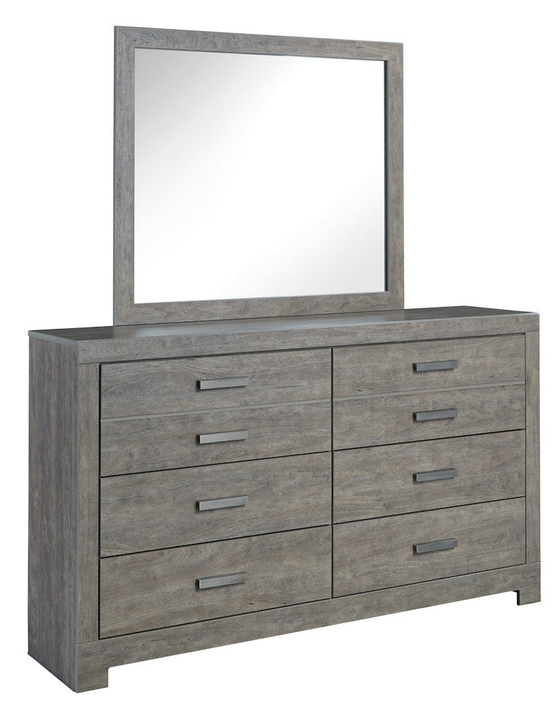 Ashley Culverbach Six Drawer Dresser and Mirror Weathered Driftwood in Gray - The Furniture Space.