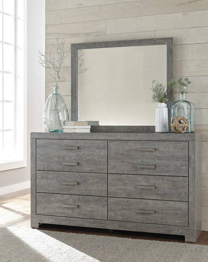 Ashley Culverbach Six Drawer Dresser and Mirror Weathered Driftwood in Gray - The Furniture Space.