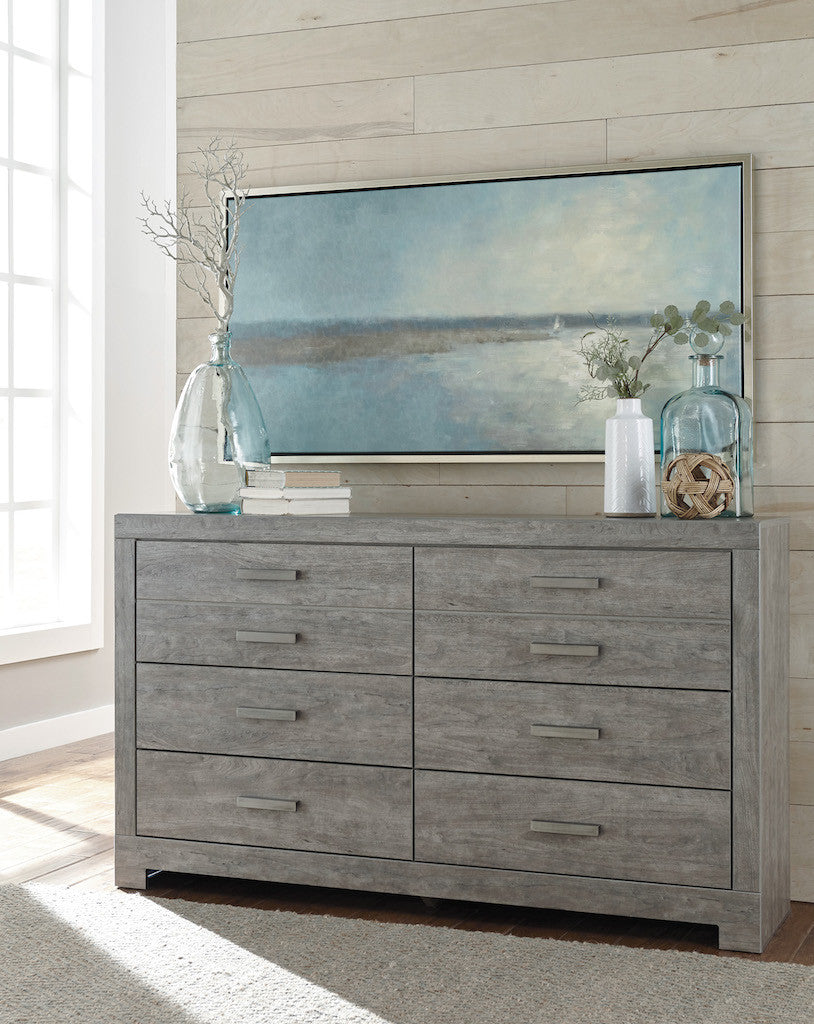 Ashley Culverbach Six Drawer Dresser Weathered Driftwood in Gray - The Furniture Space.