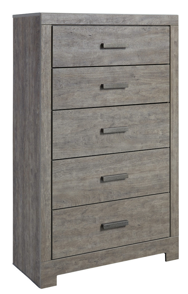 Ashley Culverbach 5PC E King Panel Bedroom Set with Chest in Gray - The Furniture Space.