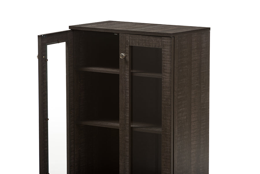 Contemporary Sideboard Storage Cabinet in Brown