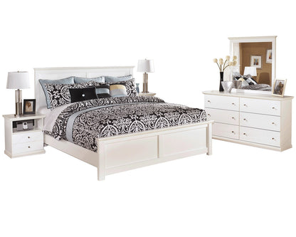 Ashley Bostwick Shoals 5 PC E King Panel Bedroom Set with two Nightstands in White