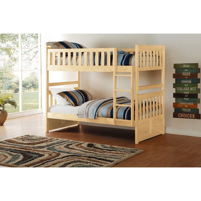 Homelegance Bartly Twin / Twin Bunk Bed in Natural Pine