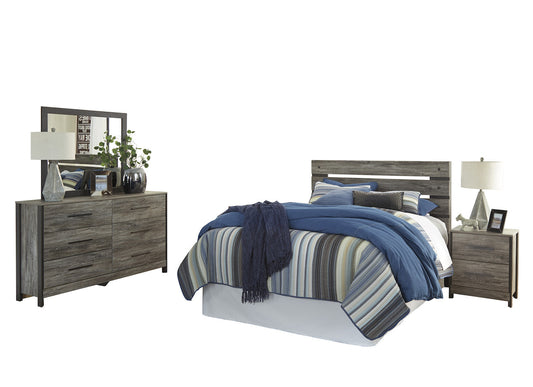 Ashley Cazenfeld 4PC E King Panel Bedroom Set In Black/Gray