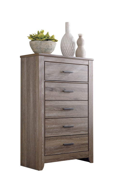 Ashley Zelen Five Drawer Chest In Warm Gray