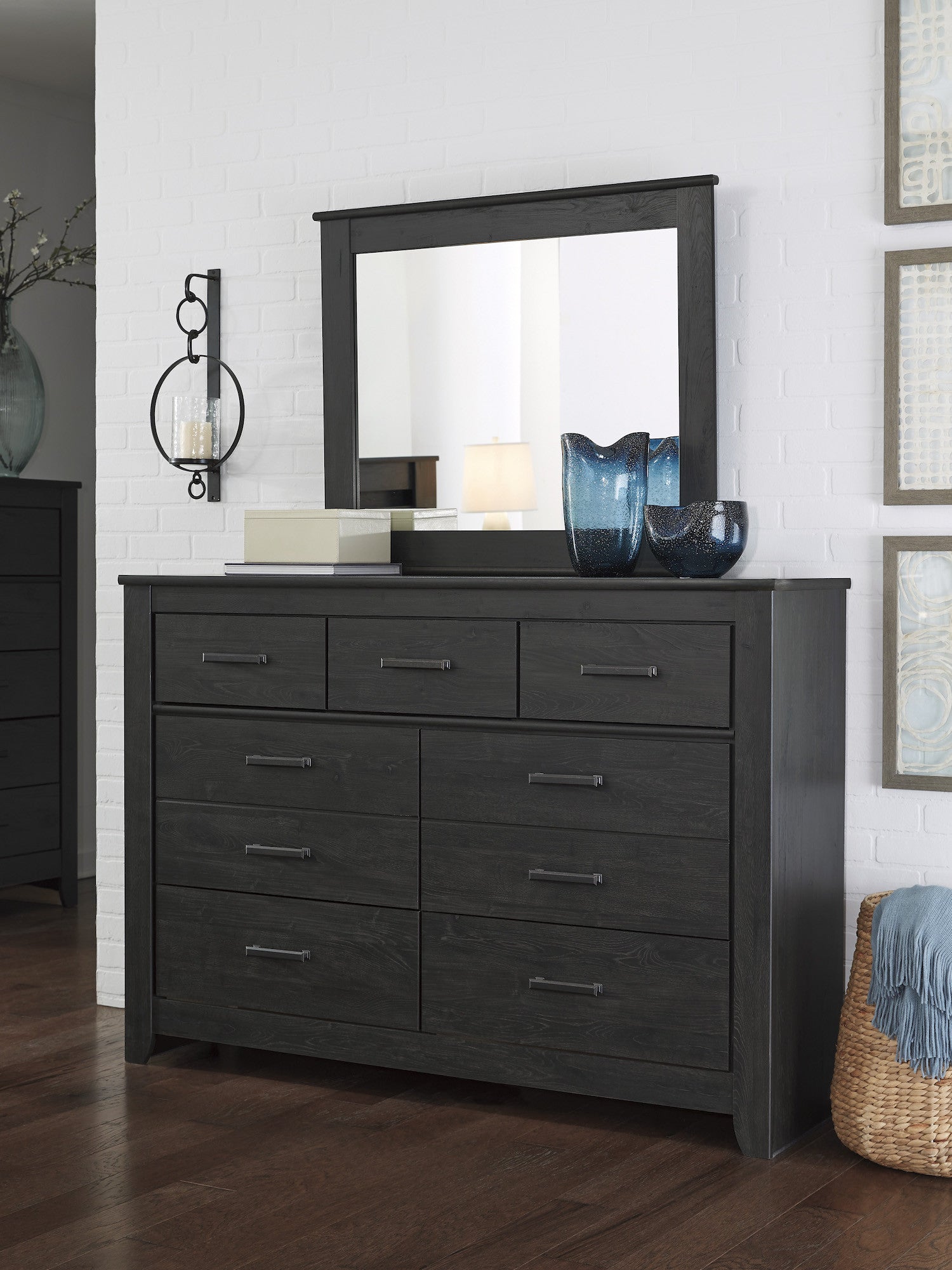 Ashley Brinxton Dresser & Mirror in Charcoal Gray The Furniture Space. Ashley Brinxton Dresser & Mirror in Charcoal Gray The Furniture Space.