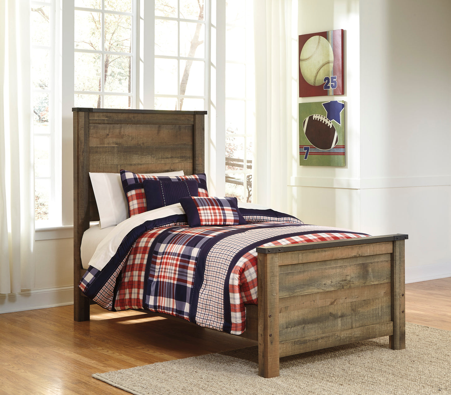 Ashley Trinell Twin Panel Bed in Brown