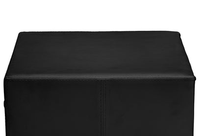 Contemporary Nightstand in Black Faux Leather - The Furniture Space.