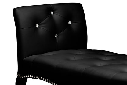 Contemporary Bench in Black PU Leather - The Furniture Space.