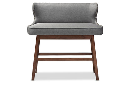 Contemporary Bar Bench in Grey Fabric - The Furniture Space.