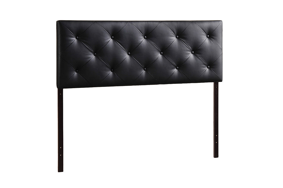 Contemporary King Size Headboard in Black PU Leather bxi6351-117