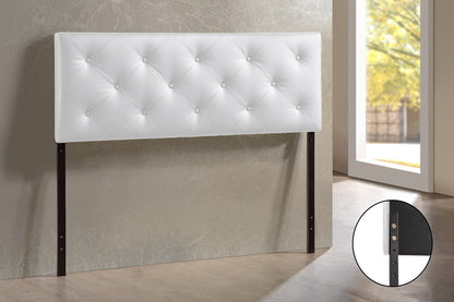 Contemporary Full Size Headboard in White PU Leather bxi5365-106