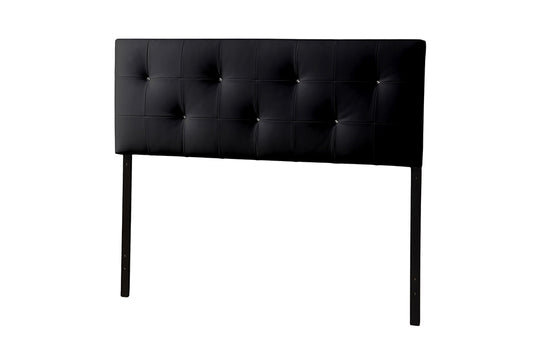 Contemporary King Size Headboard in Black PU Leather bxi6353-117