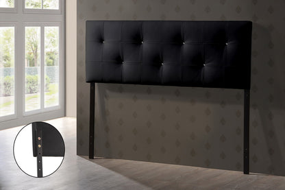 Contemporary Full Size Headboard in Black PU Leather bxi5368-106
