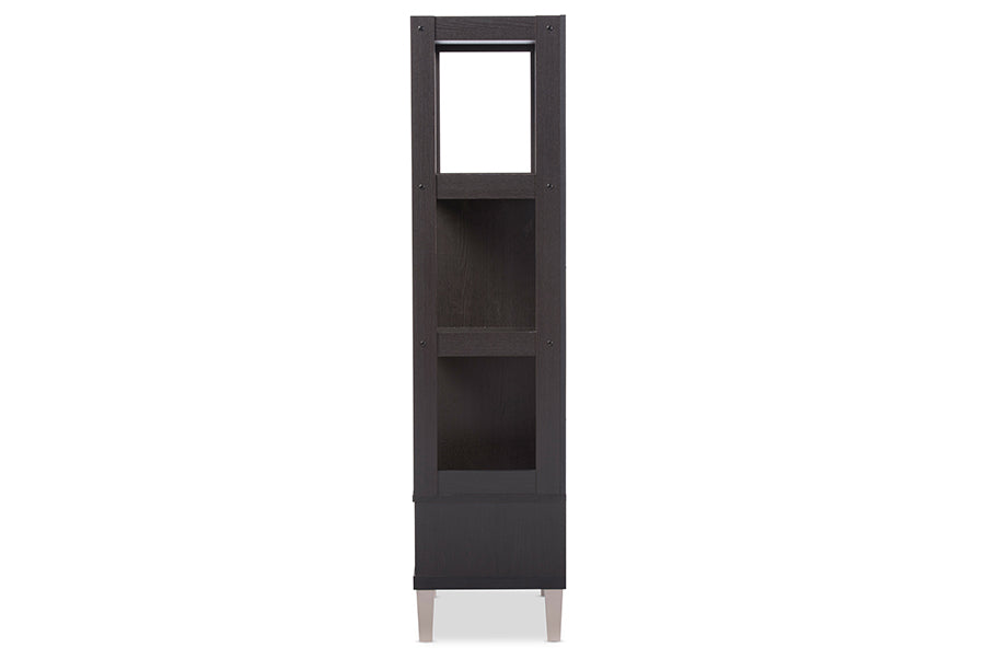 Contemporary Bookcase in Dark Brown - The Furniture Space.