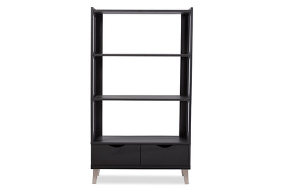 Contemporary Bookcase in Dark Brown - The Furniture Space.