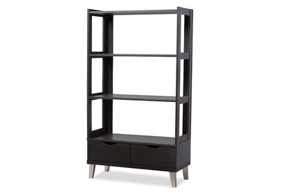 Contemporary Bookcase in Dark Brown - The Furniture Space.