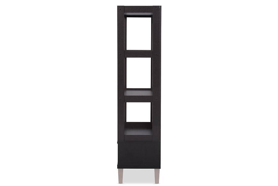 Contemporary Bookcase in Dark Brown - The Furniture Space.