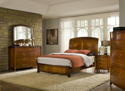 Modus Brighton 6PC Cal King Bedroom Set w 2 Chest in Cinnamon