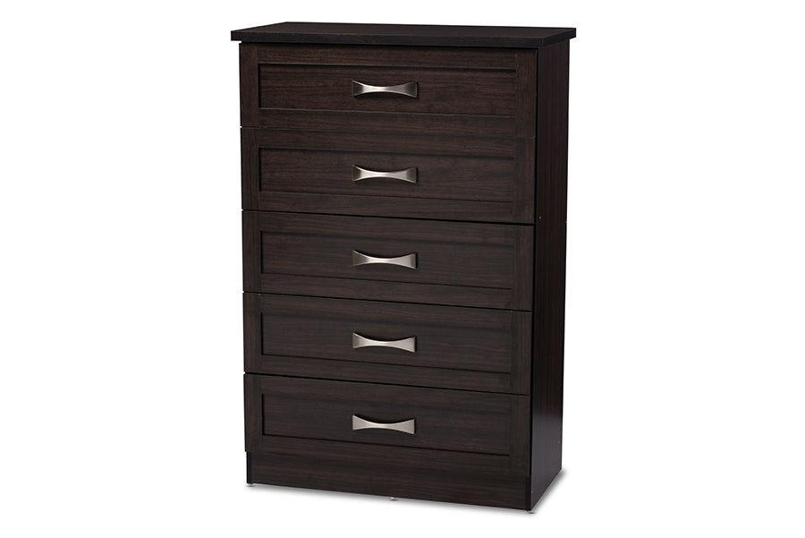 Contemporary Tallboy Storage Chest in Dark Brown