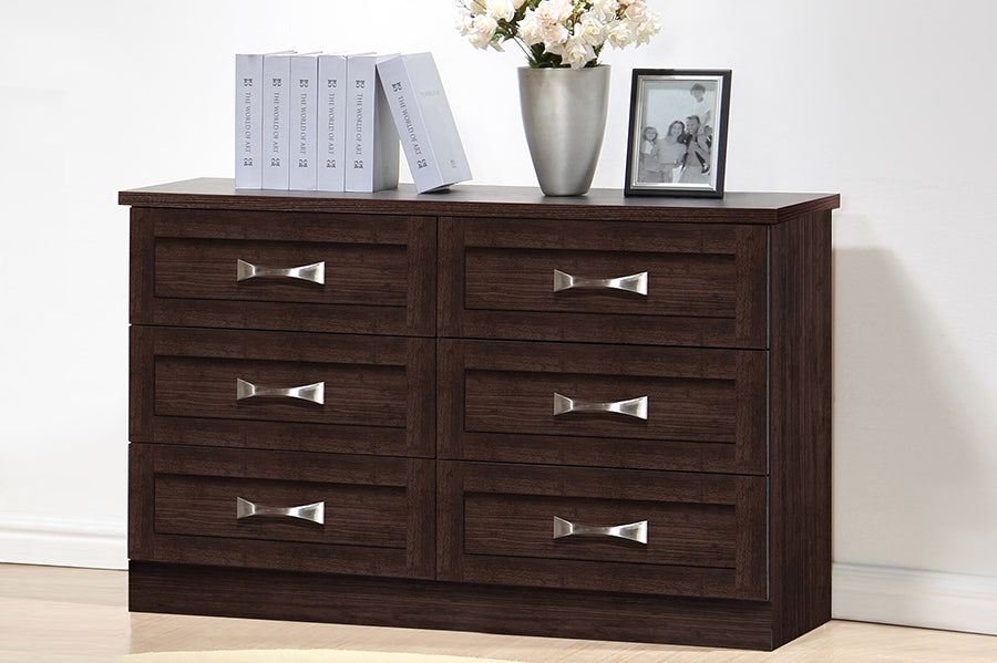 Contemporary Storage Dresser in Dark Brown