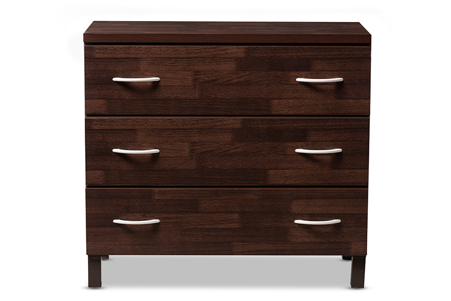 Contemporary 3 Drawer Storage Chest in Brown - The Furniture Space.