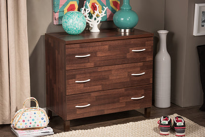 Contemporary 3 Drawer Storage Chest in Brown - The Furniture Space.