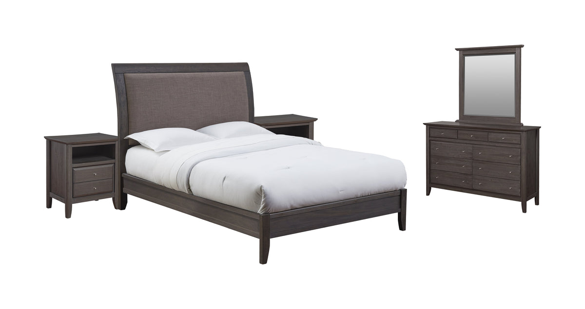 Modus City II 5PC Full Bedroom Set w 2 Nightstand in Dolphin