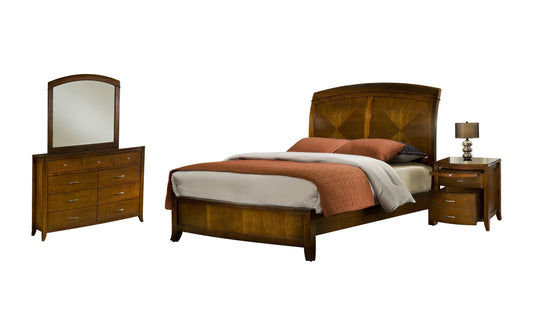 Modus Brighton 4PC Twin Bedroom Set w Nightstand in Cinnamon