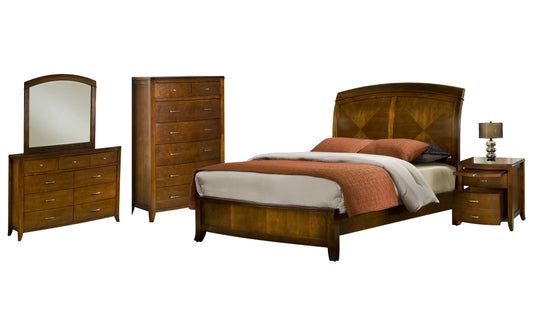 Modus Brighton 5PC Queen Bedroom Set w Chest in Cinnamon