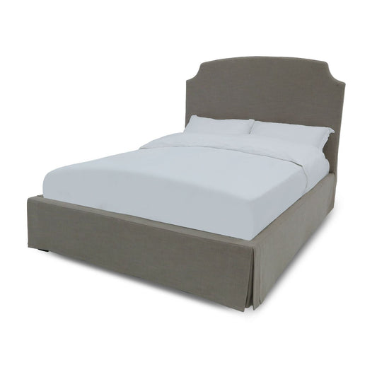 Modus Laurel Queen Upholsterd Skirted Panel Bed in Wheat