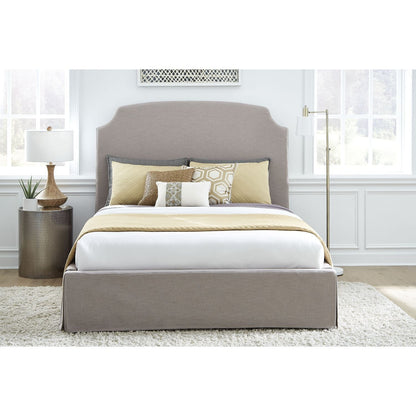 Modus Laurel Cal King Upholsterd Skirted Panel Bed in Wheat