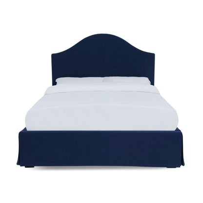 Modus Sur Full Upholstered Skirted Panel Bed in Navy