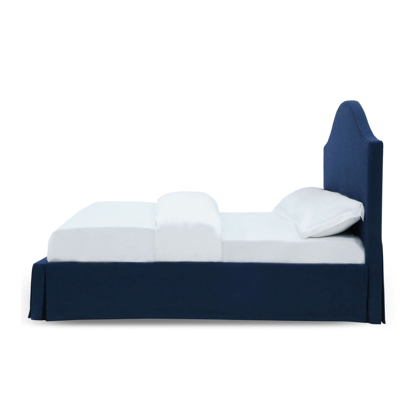 Modus Sur Full Upholstered Skirted Panel Bed in Navy