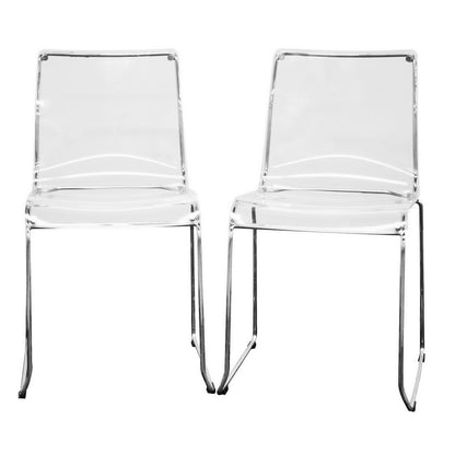 Modern 4 Dining Chairs in Clear Acrylic