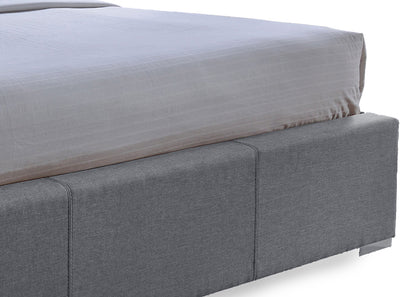 Contemporary Storage King Size Bed in Grey Fabric