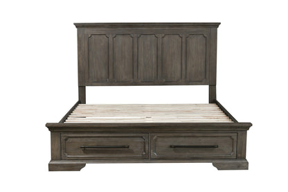 Homelegance Toulon Cal King Platform Bed with Footboard Storages in Distressed Oak