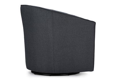 Classic Retro Swivel Tub Chair in Grey Fabric - The Furniture Space.