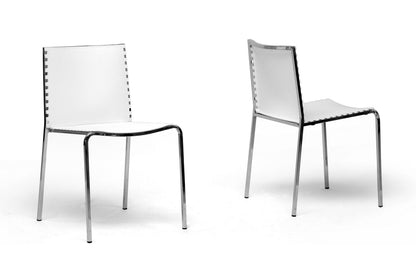 Modern 4 Dining Chairs in White Molded Plastic bxi3754-62