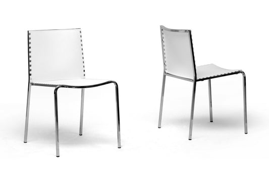 Modern 4 Dining Chairs in White Molded Plastic bxi3754-62