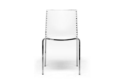Modern 4 Dining Chairs in White Molded Plastic bxi3754-62